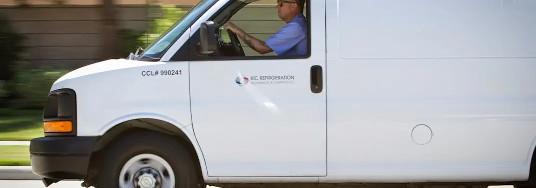 KIC Refrigeration service vehicle serving Larose area